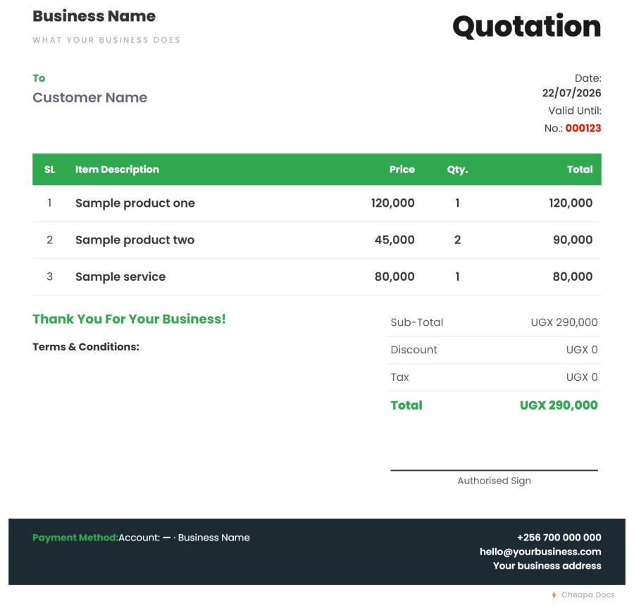 Brand Green Quotation