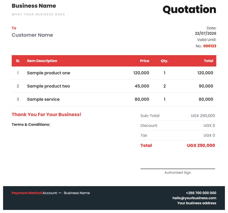 Brand Red Quotation