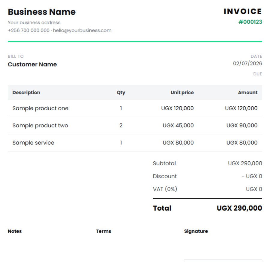 Clean Invoice
