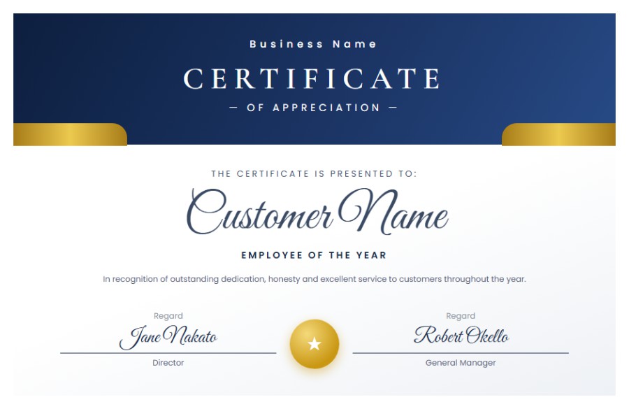 Prestige Certificate
